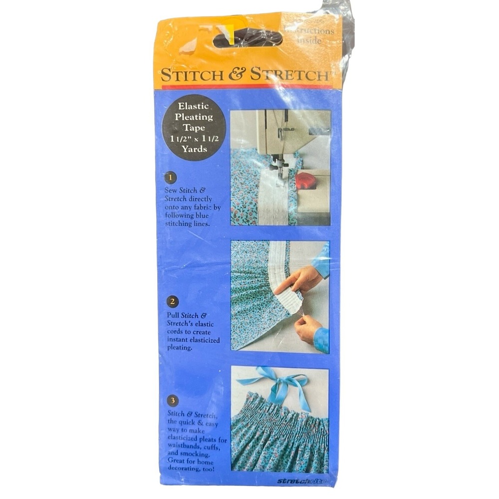 1 - StretchRite Stitch & Stretch Elastic Pleating Tape #2681 Vintage NEW